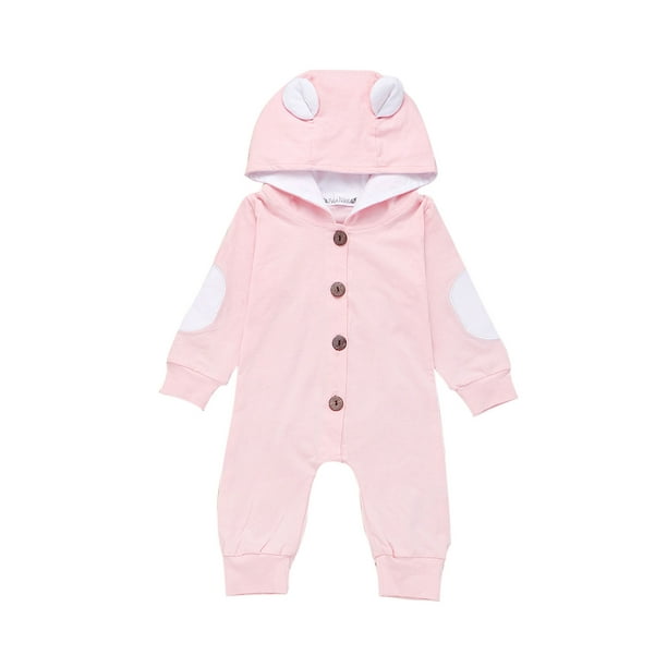 Petyoung Baby Knitted Sweater Romper Longsleeve Hooded Jumpsuit for 3-24M Baby Boy Girls